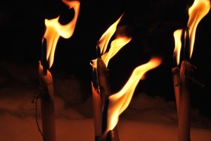 Burning torches
